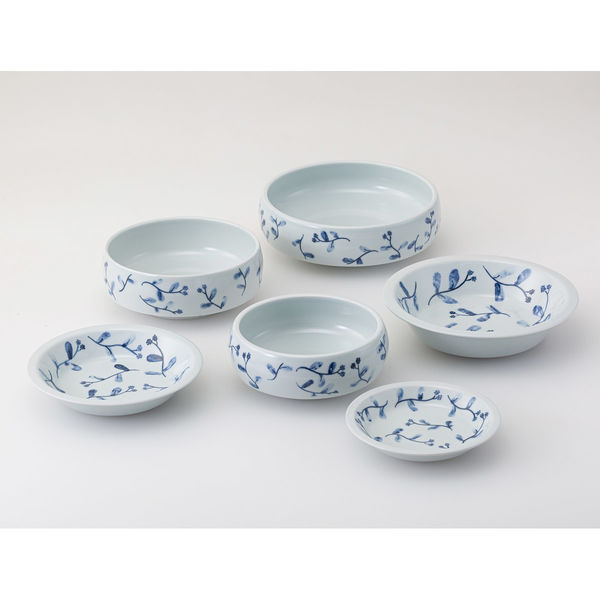 西海陶器 藍花 入れ子皿鉢6個セット 31109 1セット（直送品