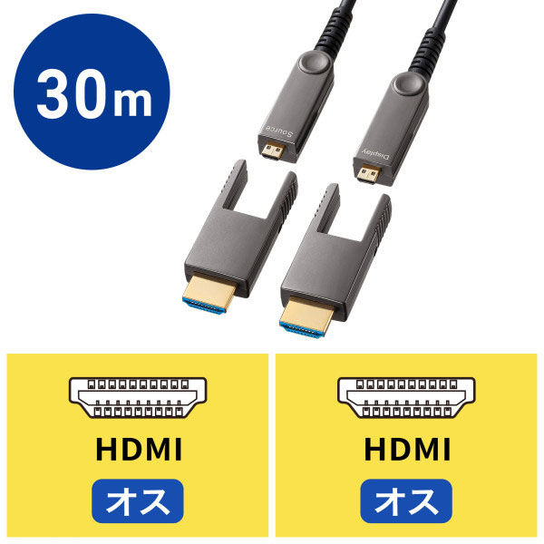 サンワサプライ  4K60Hz対応光ファイバHDMIケーブル（30m） KM-HD20-PFBAD30（直送品）