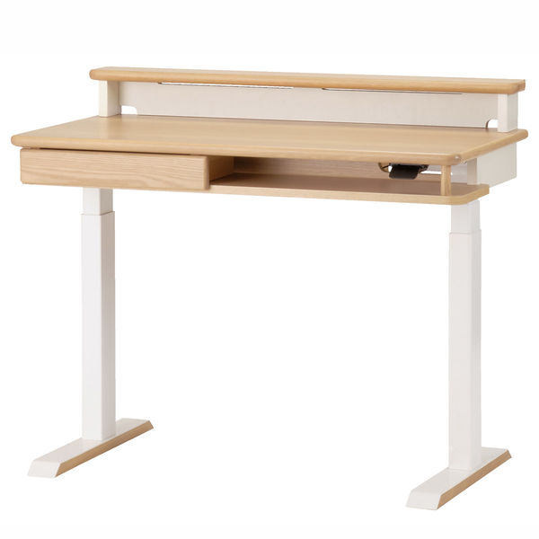 【軒先渡し】コイズミファニテック Fit-in Desk 昇降デスク ナチュラル×ホワイト FDD-797MOWH 1台（直送品） 64,900円