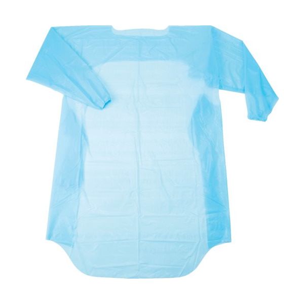 トラスコ中山 TRUSCO ポリエチレン使い捨て袖付エプロン サイズフリー ブルー (10枚入) TAPEL-B 1箱(10枚)（直送品）