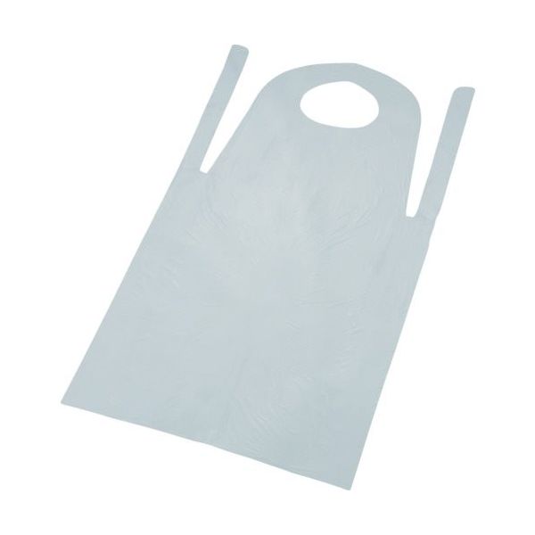 トラスコ中山 TRUSCO ポリエチレン使い捨てエプロン サイズフリー ホワイト (50枚入) TAPE-W 1箱(50枚)（直送品）