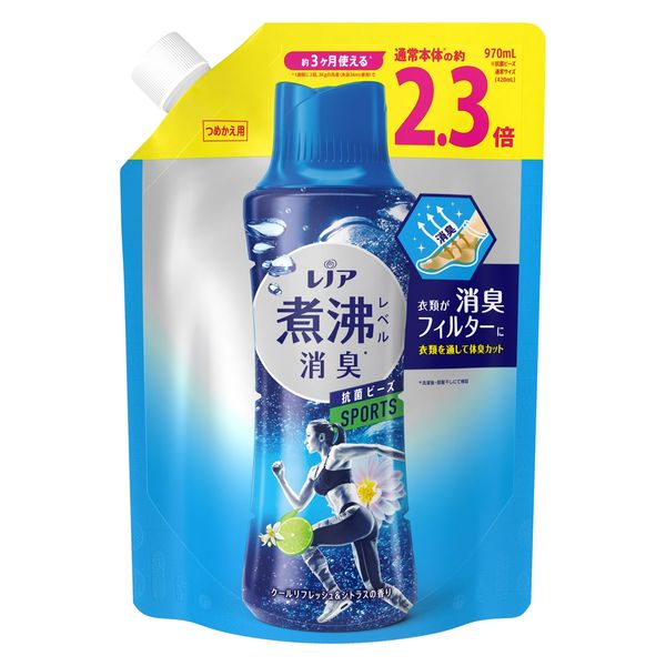 レノア 超消臭 抗菌ビーズ スポーツ クールリフレッシュ＆シトラス 詰め替え 特大 970ｍL 1個 抗菌 P＆G 【リニューアル】 【旧品】