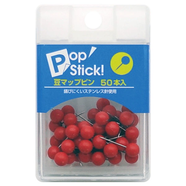 アックスコーポレーション POPSTICK 豆マップピン 赤 A-PSSM-R 1セット(10個)（直送品）