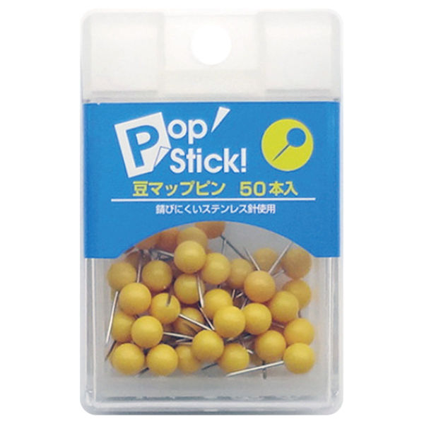 アックスコーポレーション POPSTICK 豆マップピン 黄 A-PSSM-Y 1セット(10個)（直送品）