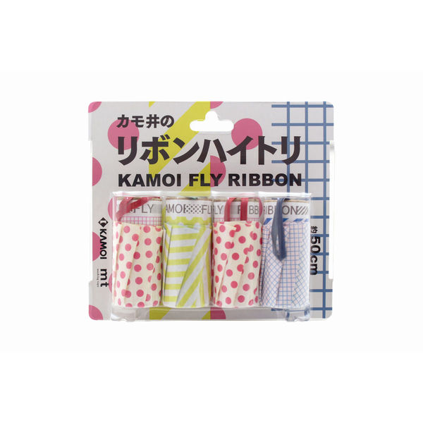 カモ井加工紙 カモ井のリボンハイトリ ドット・ストライプ・ドット・方眼 RT62 1セット(5個)（直送品）