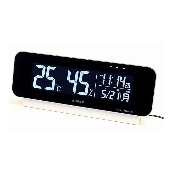 エンペックス気象計 電波時計付デジタル温・湿度計 TD-8262 1台 64-3279-87（直送品）