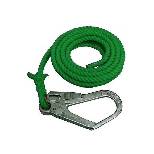 松浦工業 補助・誘導 介錯ロープ 片側大口径フック付 12mmφ×10m 緑 KSR-10GRN 1本 62-9213-96（直送品）