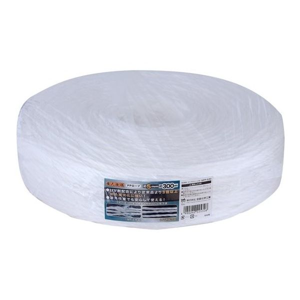 宮島化学工業 職人仕様 PPロープ 5mm×300m GPP-530 1個 65-3375-26（直送品）