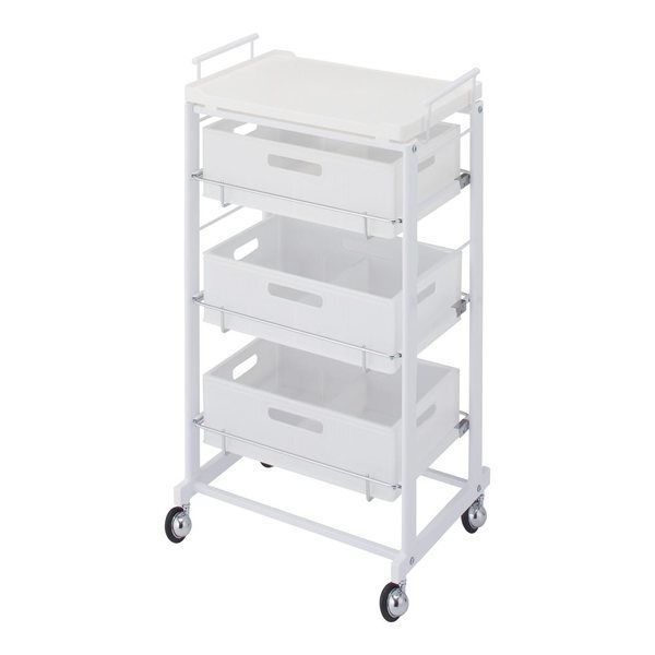 西村製作所 ストッカーワゴン(Cー355) 480×350×870mm ホワイト 66-0014-29 1台（直送品）