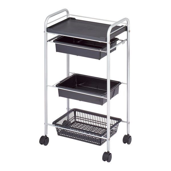 西村製作所 スタンダードワゴン(Cー212) 485×300×865mm ブラック 66-0014-31 1台（直送品）