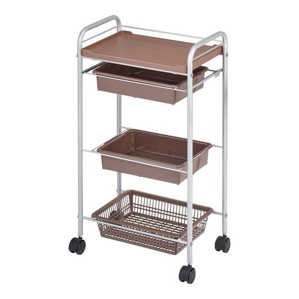 西村製作所 スタンダードワゴン(Cー212) 485×300×865mm ブラウン 66-0014-34 1台（直送品）