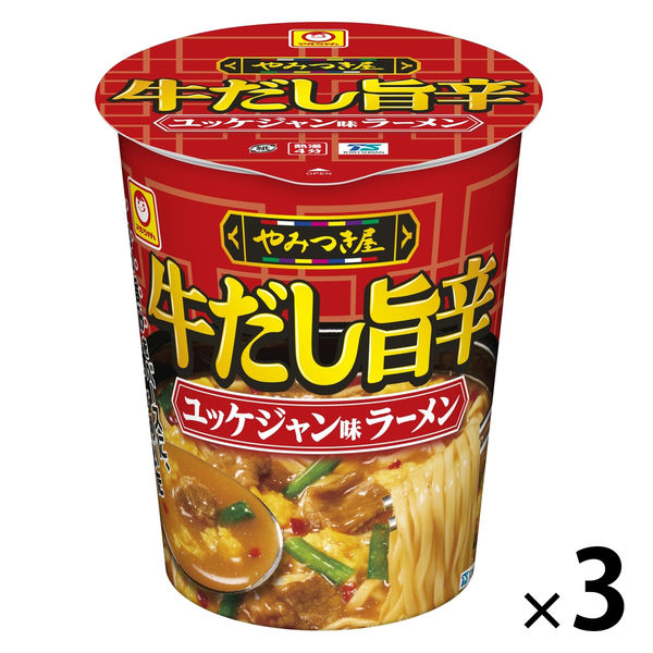 東洋水産 マルちゃん やみつき屋 牛だし旨辛ユッケジャン味ラーメン 1セット（3個）