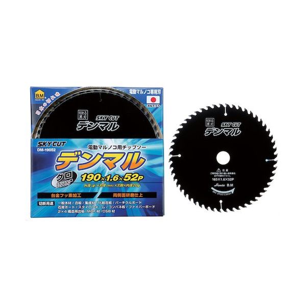 ハウスビーエム ハウスB.M デンマル チップソー 外径190×厚み1.6×内径20×刃数52 DM-19052 1枚 162-5469（直送品）