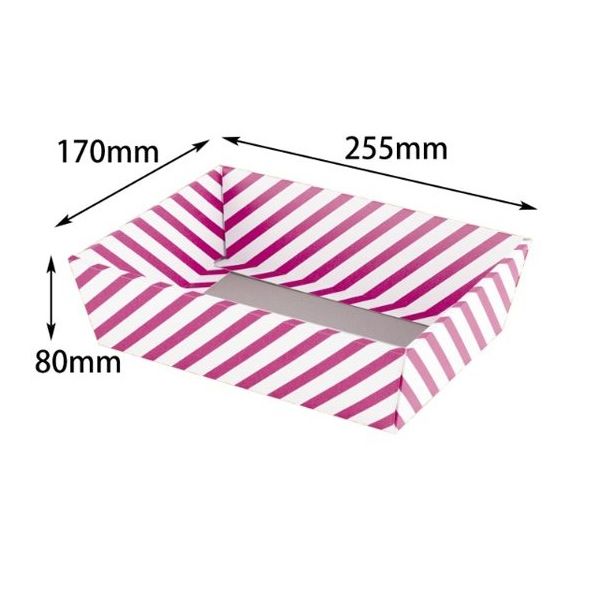 ヤマニパッケージ 贈答箱 ギフトトレー Yストライプ L マゼンタ 100枚 EE-415 1ケース(100枚) 67-7141-16（直送品）