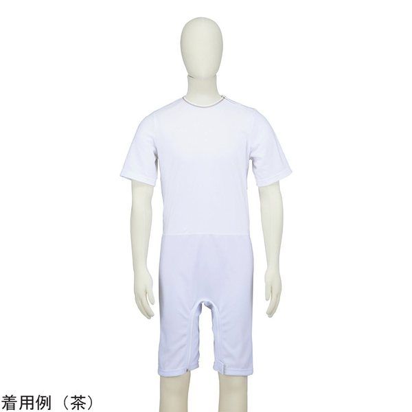 マツハシ 介護用ロンパース半袖(男女兼用)L 茶 23-3132-00L 1枚 7-3844-02（直送品）