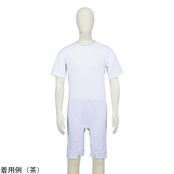 マツハシ 介護用ロンパース半袖(男女兼用)2L 緑 23-3132-002L 1枚 7-3844-03（直送品）