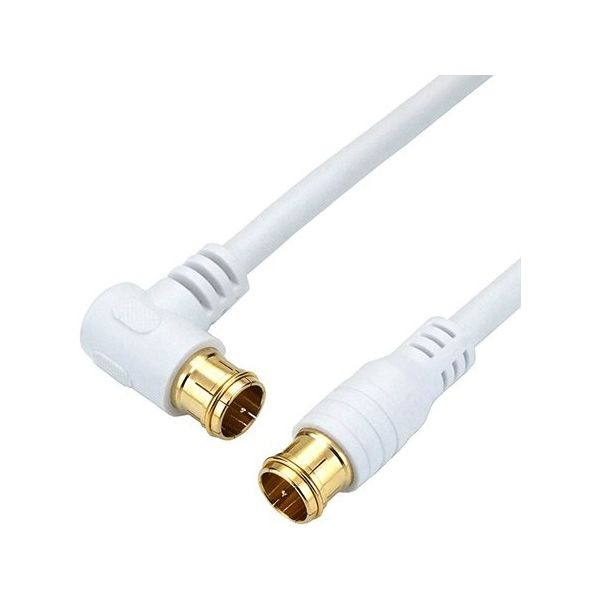 ホーリック 極細アンテナケーブル 7m ホワイト L字差込式/差込式コネクタ HAT70-111LPWH 1個 64-6230-13（直送品）