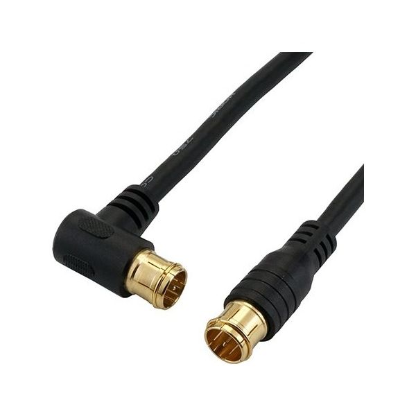 ホーリック 極細アンテナケーブル 7m ブラック L字差込式/差込式コネクタ HAT70-112LPBK 1個 64-6230-14（直送品）