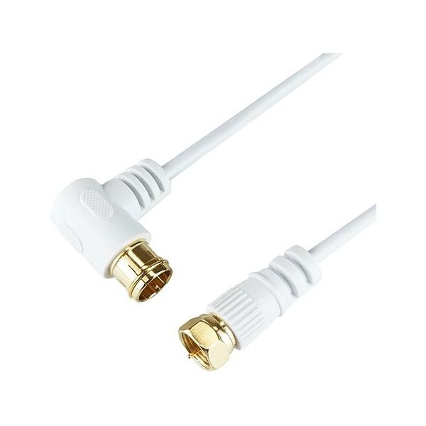 ホーリック 極細アンテナケーブル 7m ホワイト L字差込式/ネジ式コネクタ HAT70-247LSWH 1個 64-6230-35（直送品）