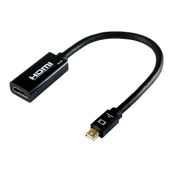 Mini DisplayPort→HDMI変換アダプタ 10cm DisplayPortオスーHDMIメス MDPHDF01-178BK（直送品）