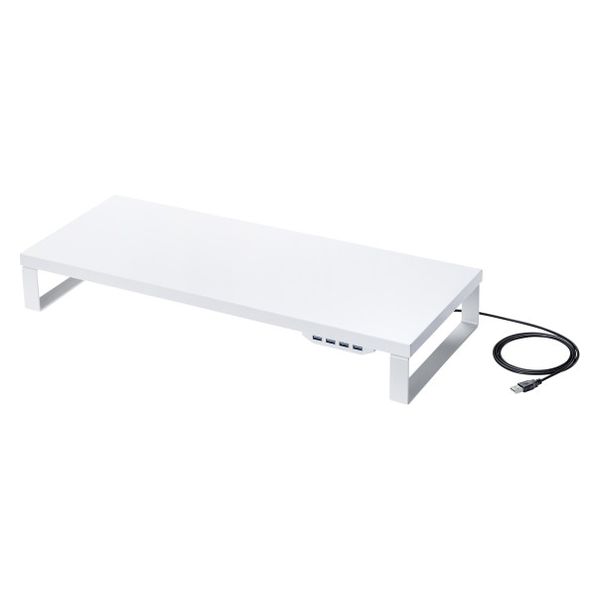 サンワサプライ USBハブ付モニター台(ホワイト) MR-LC215W 1個（直送品）
