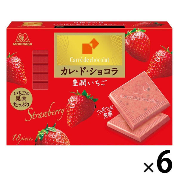 カレ・ド・ショコラ＜豊潤いちご＞ 1セット（1箱×6） 森永製菓 チョコレート - アスクル