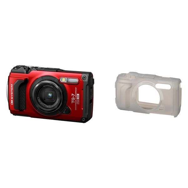 防水防塵デジタルカメラ Tough TG-7 RD シリコンジャケットセット RED CSCH-128set 1個（直送品）