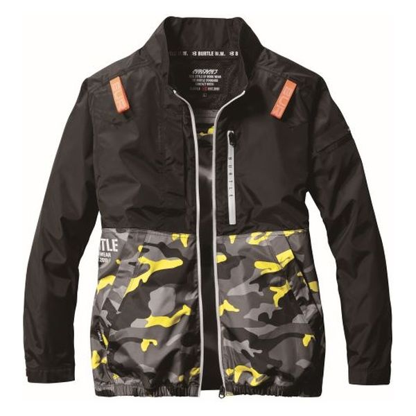 (6) 4つ穴空調服 バートル AC2011 イエローカモ L ファン付きウェア】バートル ACブルゾン（服単品） ミルス