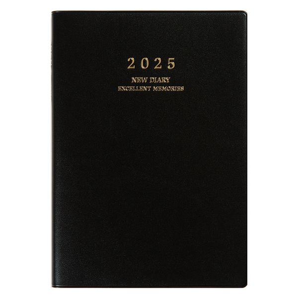 高橋書店 【2025年版】ニューダイアリー A5 見開き1週間 月曜始まり 黒 85 1冊（直送品）