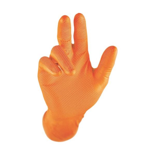 原田産業 ハラダ グリッパーズグローブ オレンジ M(50枚入) 37002-473 1箱(50枚) 558-0917（直送品）