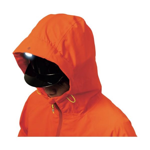 マック フーディライトレインジャケット オレンジ 4L AS8205L 1着 532-6011（直送品）