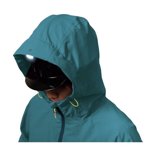 マック Makku フーディライトレインジャケット ブルー LL AS82037 1着 532-5985（直送品）