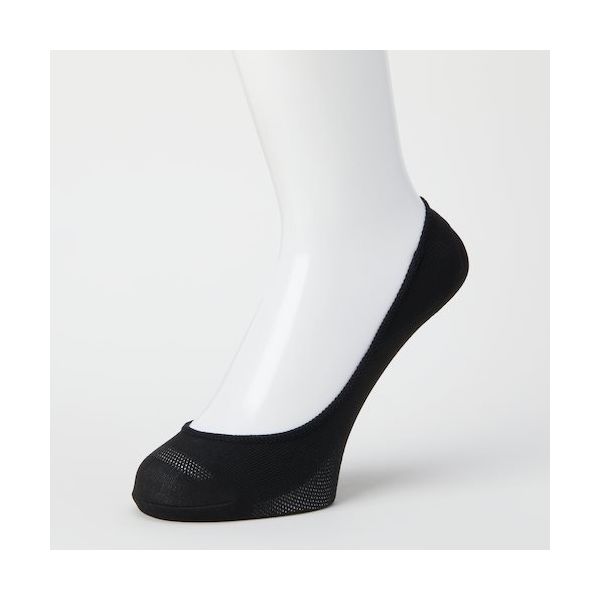 岡本 オカモト ココピタさらっと実感無地浅履き丸編み21ー23ブラック 430-520E-22-90 1足 507-7829（直送品）