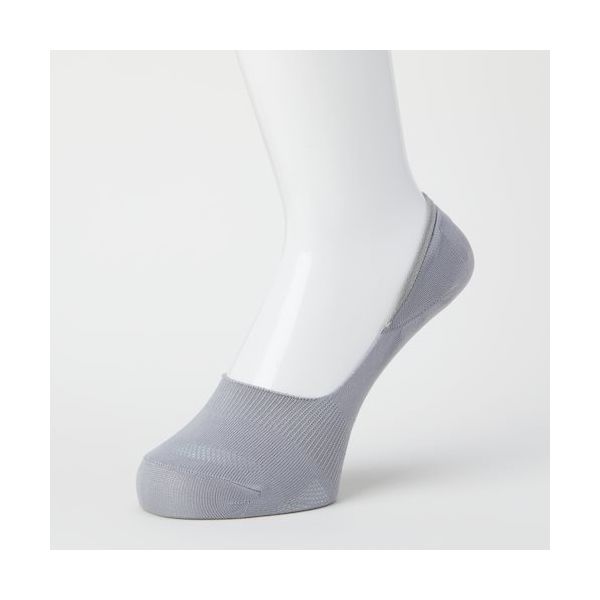 岡本 オカモト ココピタさらっと実感無地やや深履き丸編み23ー25グレー 430-522C-24-50 1足 507-7814（直送品）