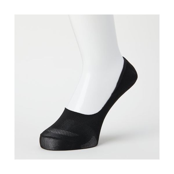 岡本 オカモト ココピタさらっと実感無地やや深履き丸編み23ー25ブラック 430-522C-24-90 1足 507-7820（直送品）