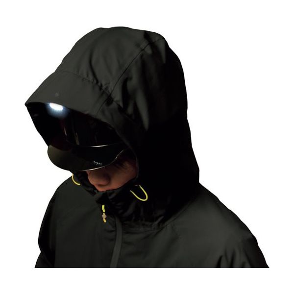 マック フーディライトレインジャケット ブラック LL AS8203D 1着 532-7514（直送品）