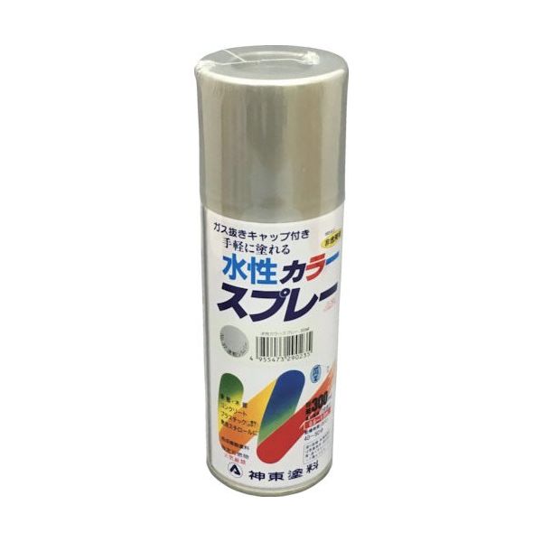 シントーファミリー シントー 水性カラースプレー 速乾シルバー 300ML 2923-0.3 1本(1缶) 851-1898（直送品）