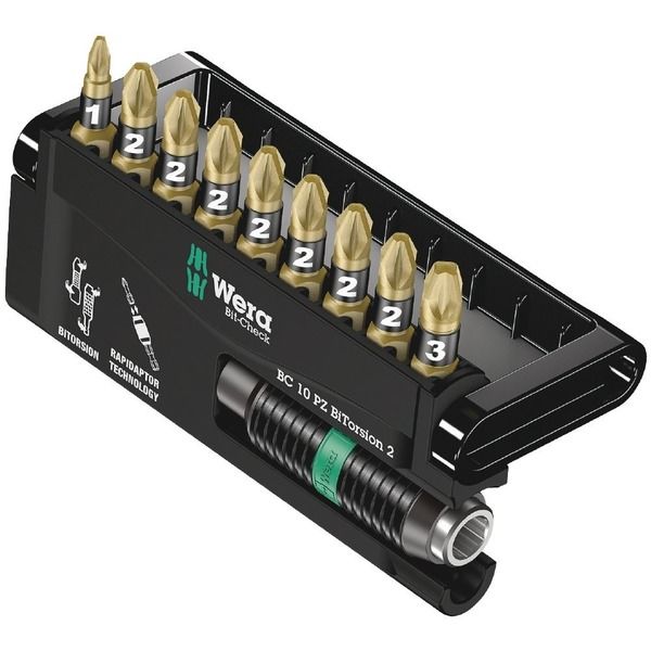 Wera Werk ヴェラ 10点組 ビットチェック バイトーション ビットセット 347153 1セット（直送品） - アスクル