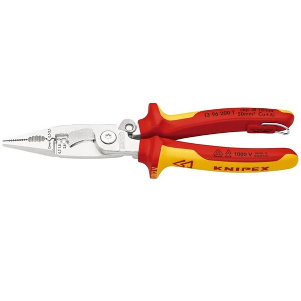 KNIPEX クニペックス 絶縁エレクトロプライヤー 落下防止 13 96 200 T 1丁（直送品） - アスクル