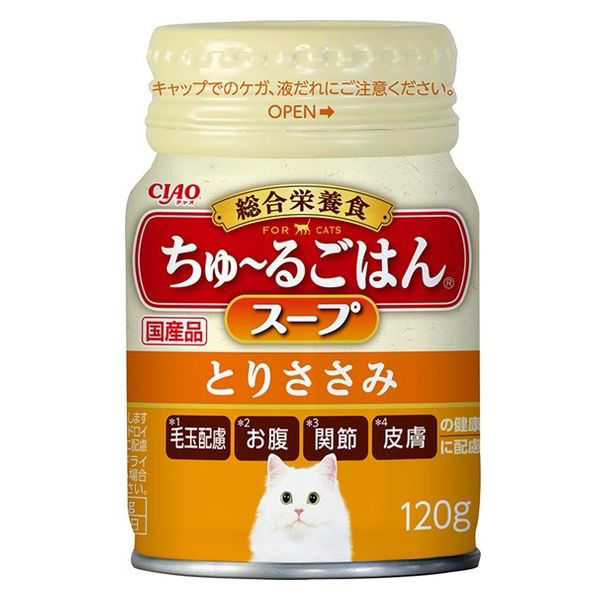 いなば CIAO チャオ ちゅ～るごはんスープ 猫 総合栄養食とりささみ国産120g 1個 ちゅーる キャットフード（わけあり品） - アスクル