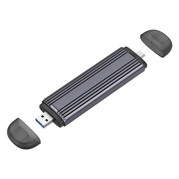 NVMe/SATA Type-A/C M.2 SSD 外付けケース シルバー OWL-ESM2UAC