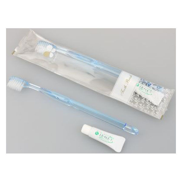 ホテルアメニティ ハブラシ(クレール28穴) 5gラミネート クリアブルー カラットシリーズ 00475447 1ケース(250点×8))（直送品）