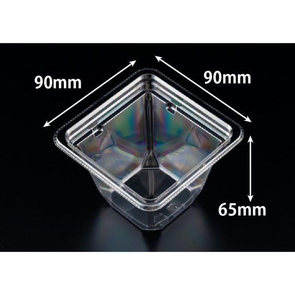 リスパック 冷麺容器 バイオカップ プリズム 9-65B PABK704 1ケース(50点×18))（直送品）