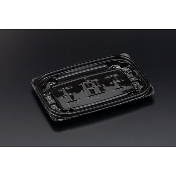 リスパック 惣菜容器 バイオカップ ガード 280B(K) 黒 PABG158 1ケース(50点×24))（直送品）