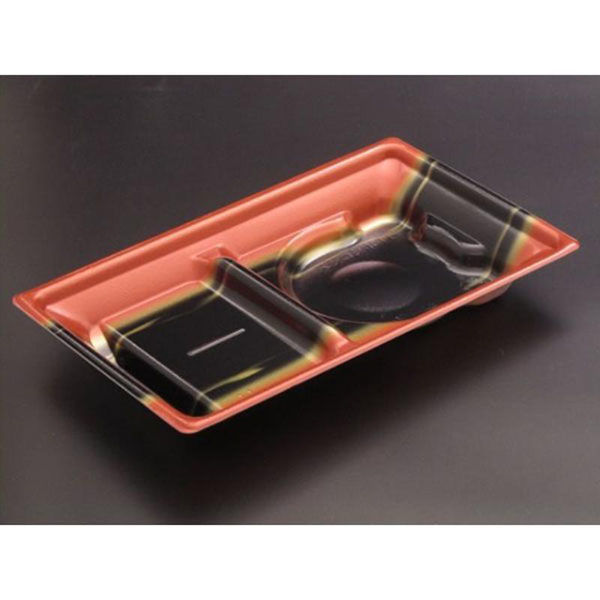 リスパック 冷麺容器 寿司 コンボ1B 夕なぎ赤 RLBE736 1ケース(50点×12))（直送品） 13,398円