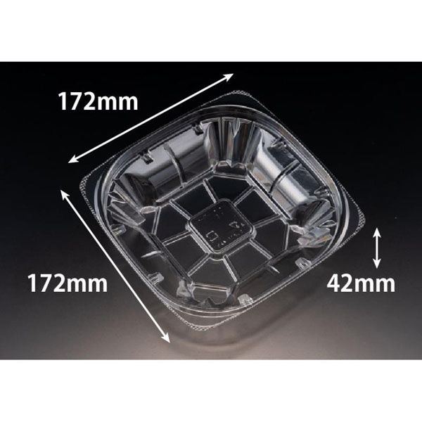 リスパック サラダ容器 バイオ ハクリア 17-42B PBPP330 1パック(50点)（直送品）