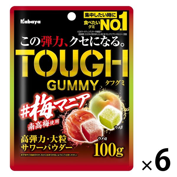 タフグミ 梅マニア 1セット（1袋×6） カバヤ食品 グミ - アスクル