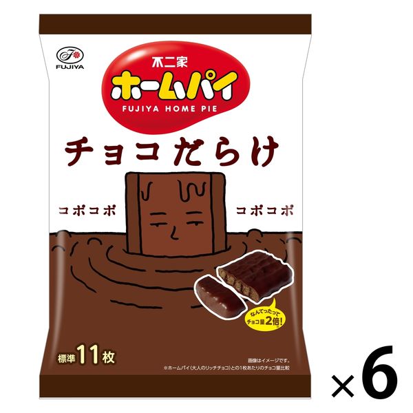 121gホームパイチョコだらけミドルパック 1セット（1袋×6） 不二家 チョコレート 個包装 小分け - アスクル