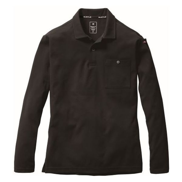 【長袖ポロシャツ】バートル ヘビーウエイトポロシャツ ブラック XL 675-35-XL 1枚
