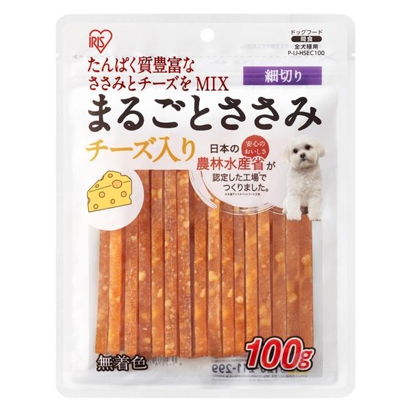 アイリスオーヤマ まるごとささみジャーキー細切り チーズ入り100g P-IJ-HSEC100 1袋（直送品） - アスクル